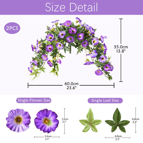 ZFProcess silk morning glory hanging flowers purple enhance outdoor decor.