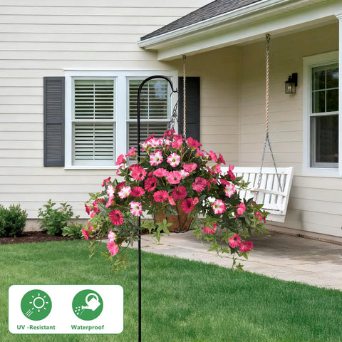 ZFProcess realistic silk petunias with natural texture and greenery.