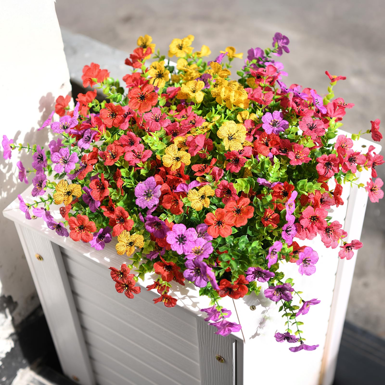ZFProcess UV-resistant artificial plants stay vibrant in sunlit entryways
