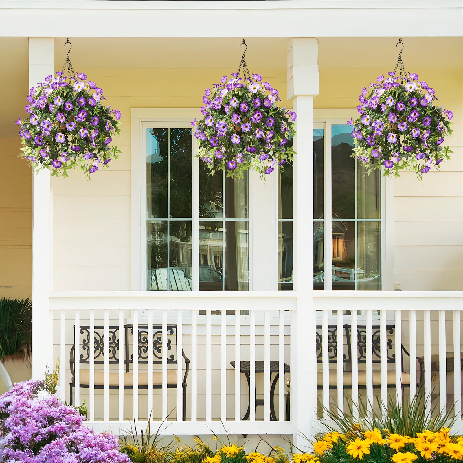 ZFProcess versatile artificial flowers for garden decor and vertical planters.