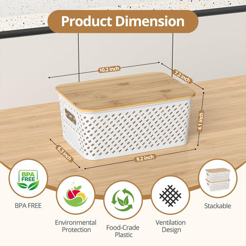 ZFTMRR stackable storage bin saves space on a closet shelf