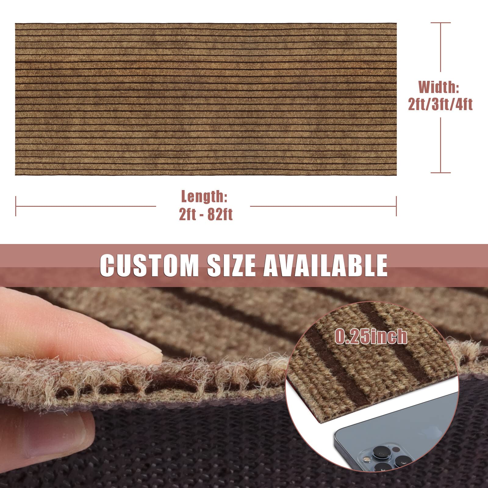 ZGR HOME&GARDEN Runner Rug with non-slip rubber backing stays in place on indoor floors