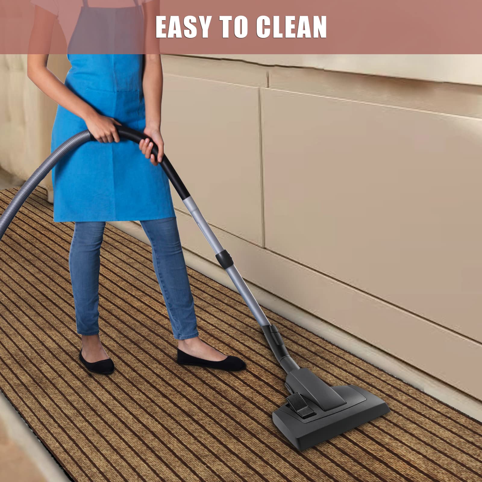 ZGR HOME&GARDEN Runner Rug non-slip backing provides stable footing with no pad needed