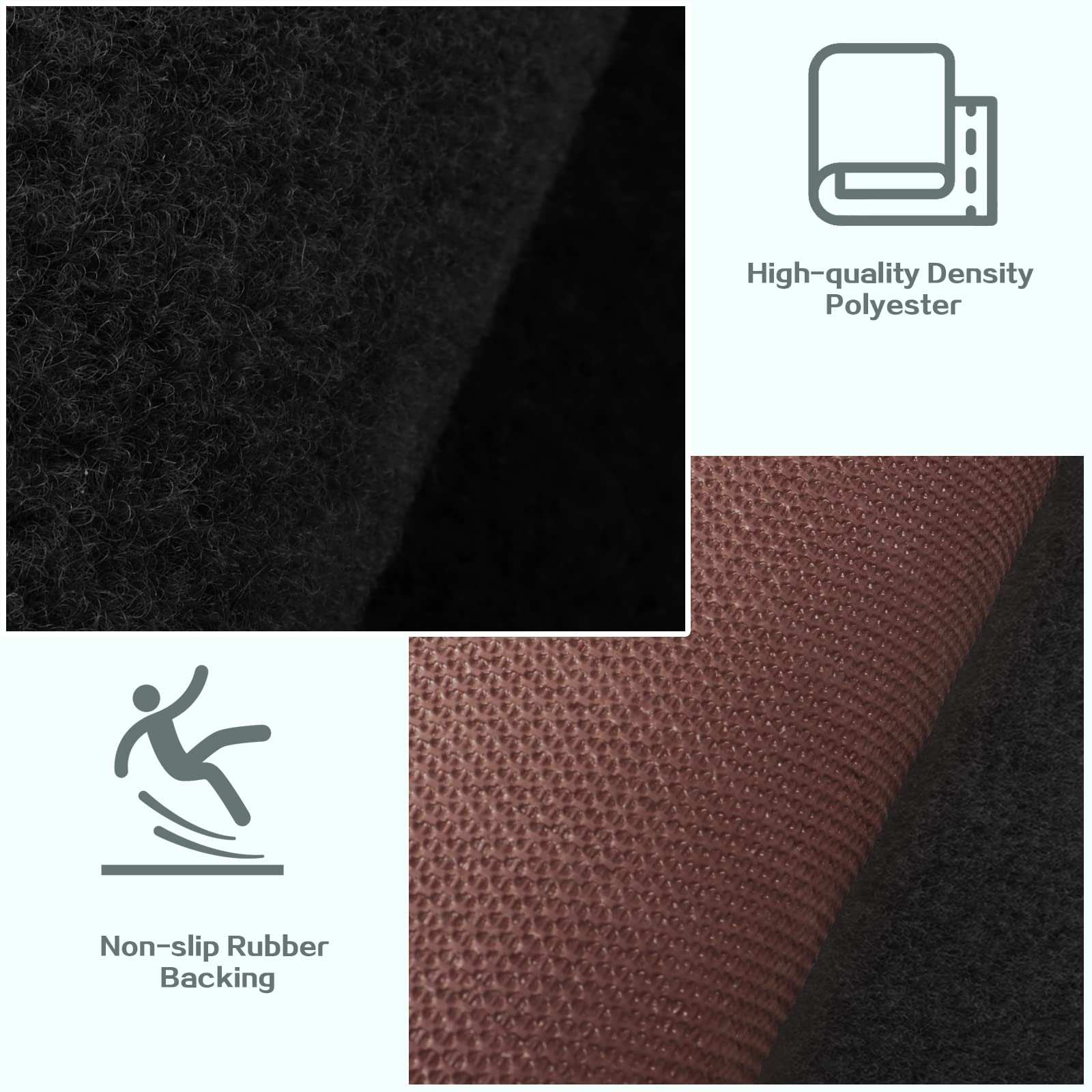 ZGR runner dense polyester material traps dust and oil at entryways.