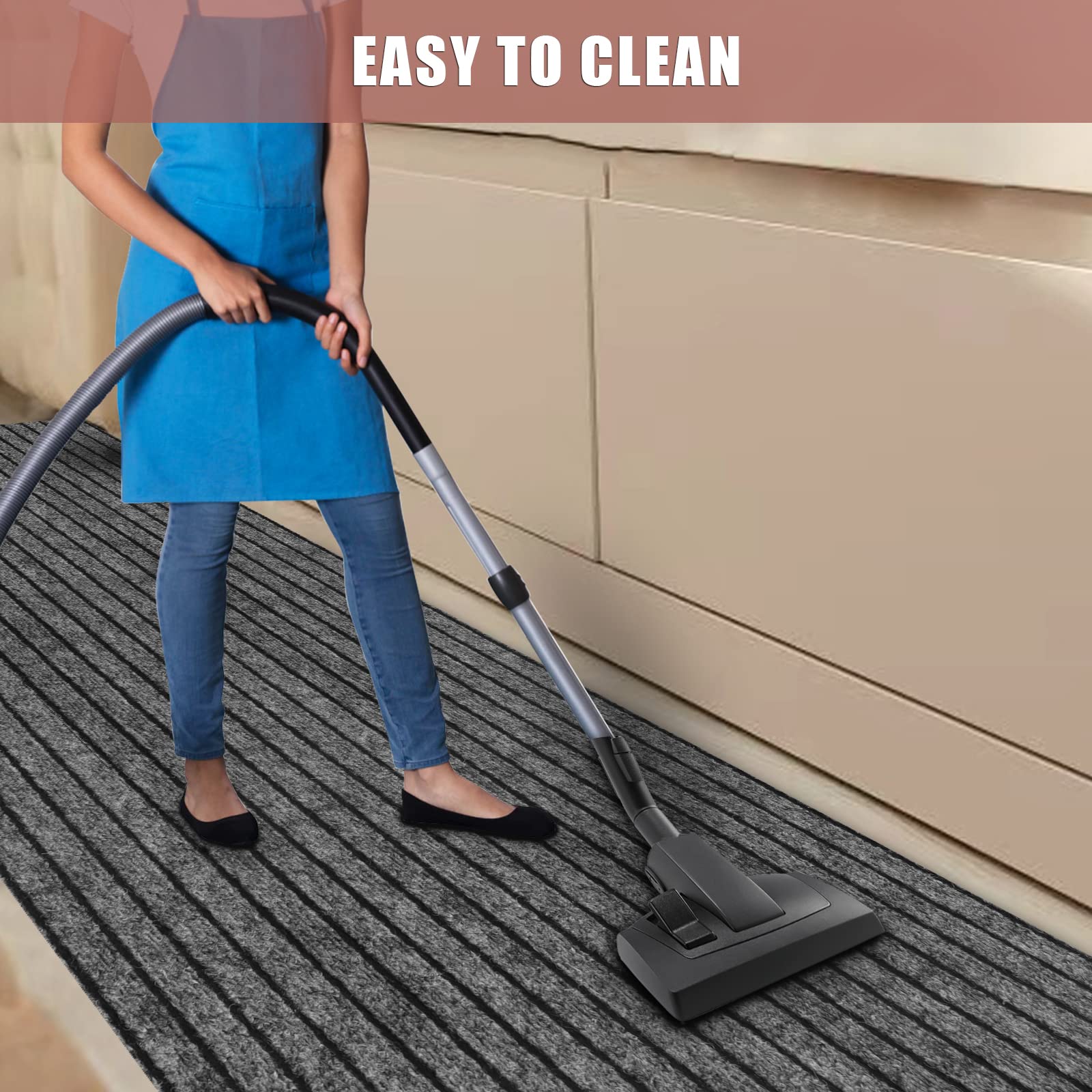 ZGR Runner Rug stain-resistant fibers handle spills in kitchens and entryways.