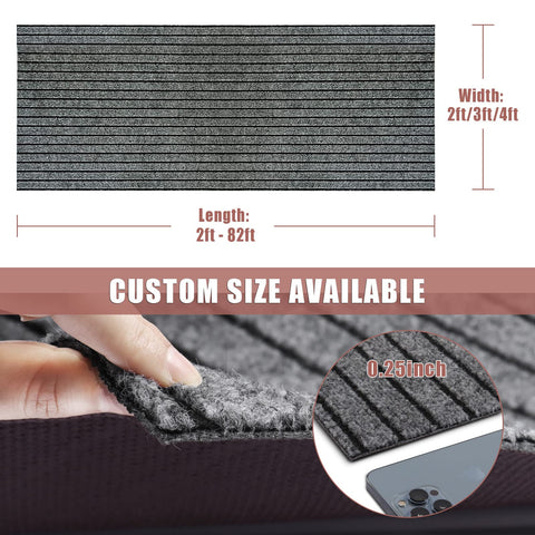 ZGR Runner Rug gray-black stripe enhances style in busy hallways with durable surface.