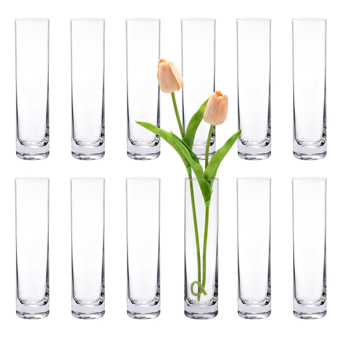 ZHAOHAI glass cylinder bud vase top view for 12-pack centerpieces at weddings