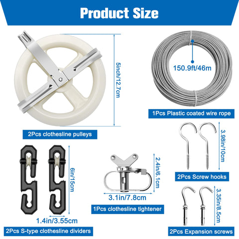 Zhaoyao 5-inch clothesline pulleys for smooth, tangle-free lines.
