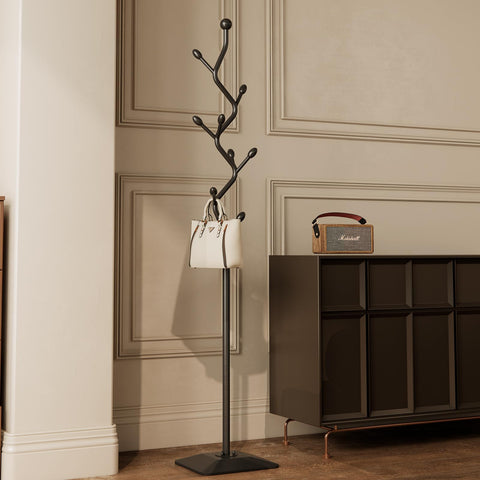 ZHBHYZ entryway organizer coat rack keeps hats, scarves, and bags within reach.