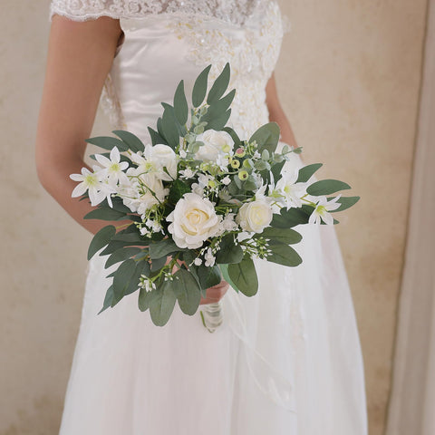 Zheart Eucalyptus bouquet setup showcases four varieties for mixed-flower crafts