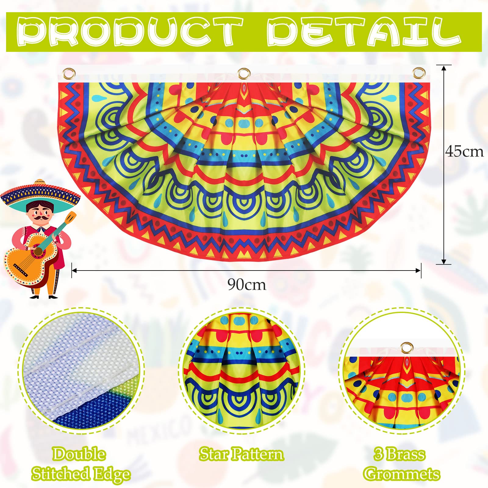 Zhehao Cinco de Mayo decor fans create memorable event accents for weddings and parties.
