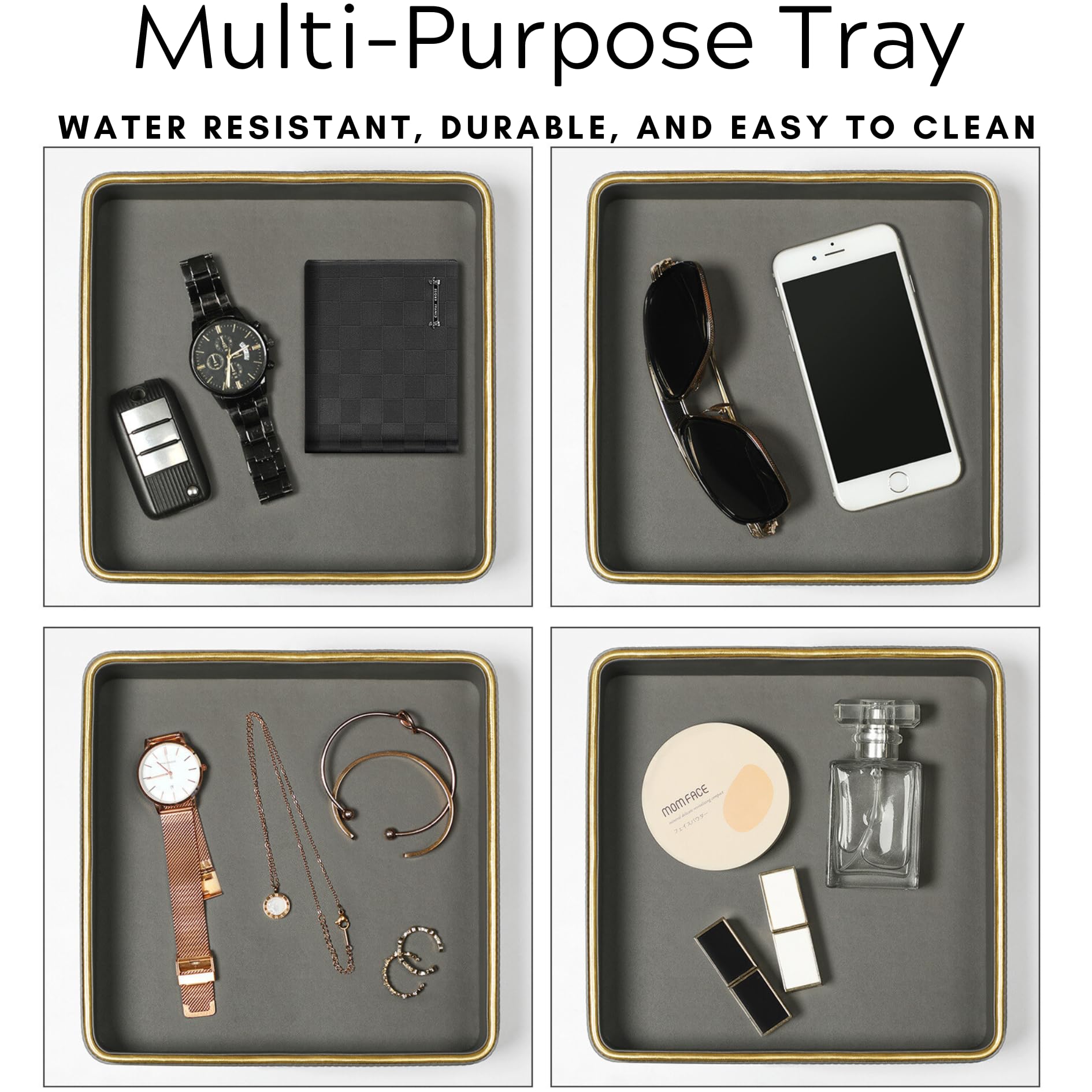 ZHEM leather catchall bowl with keys and wallet for organized daily use