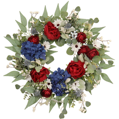 Zhemobang 22-inch patriotic wreath for front door adds bold curb appeal.