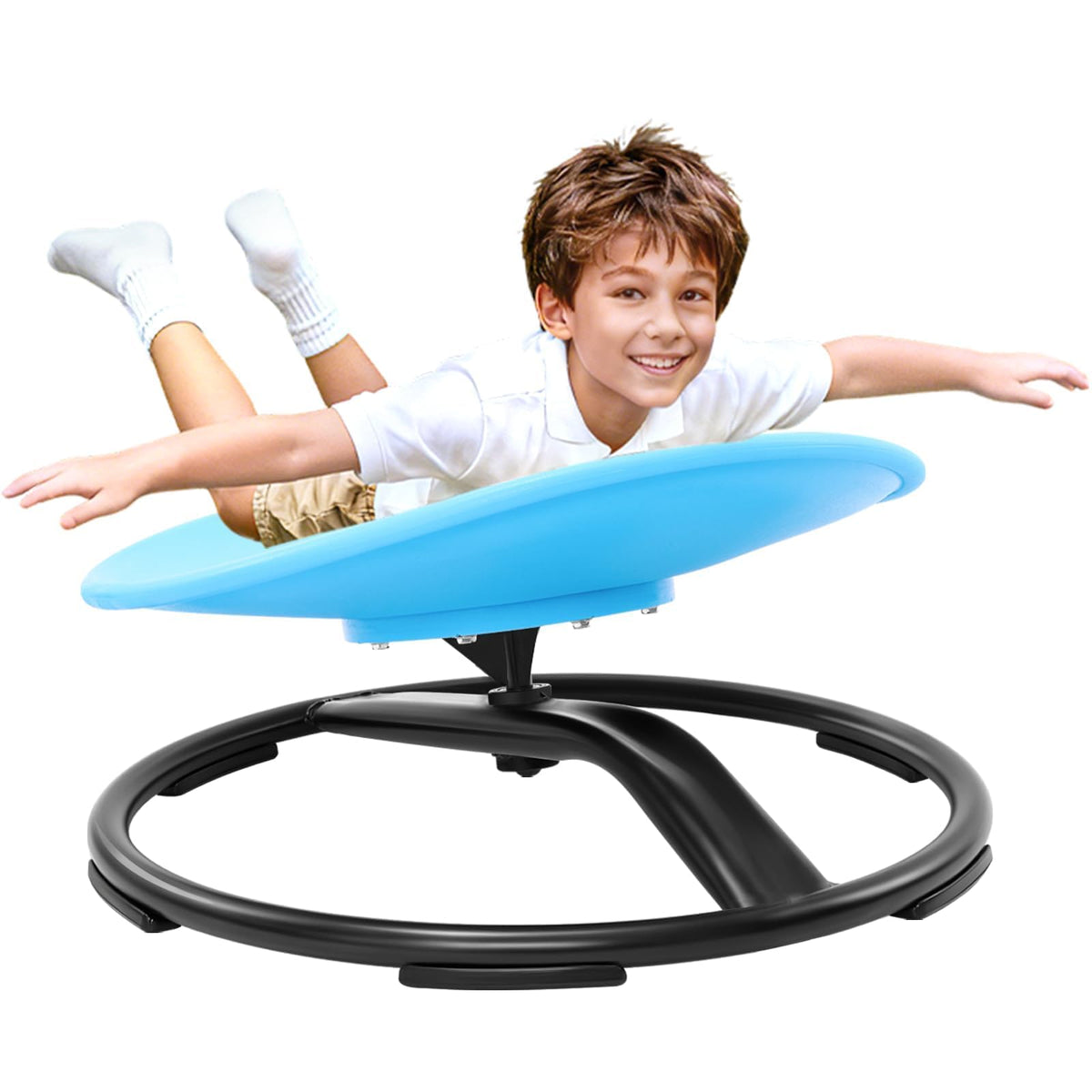Zhenx spinning chair base close-up showing sturdy metal base for active play.