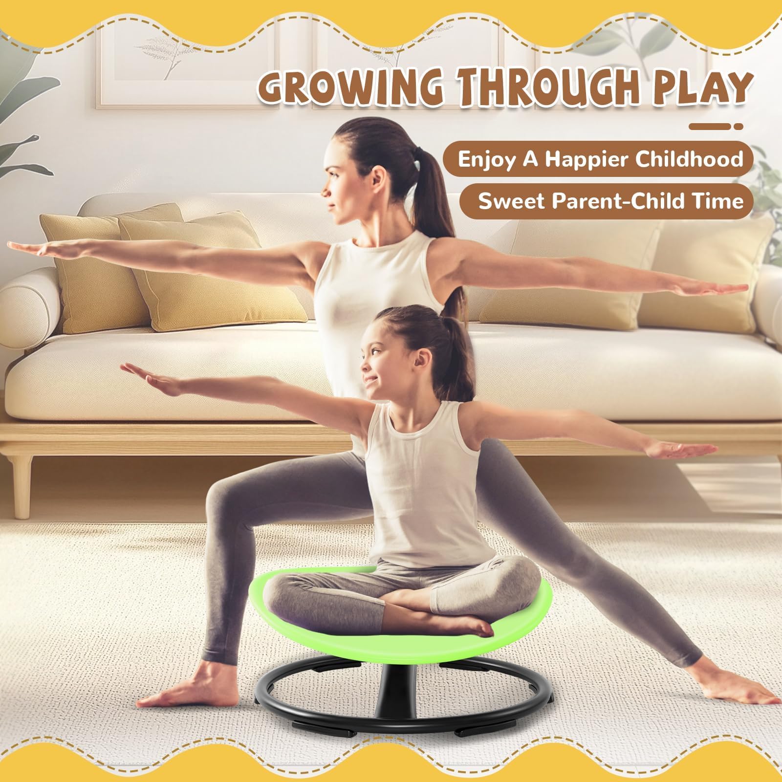 Zhenx Spinning Chair capacity 220 lbs suits energetic kids and teens.