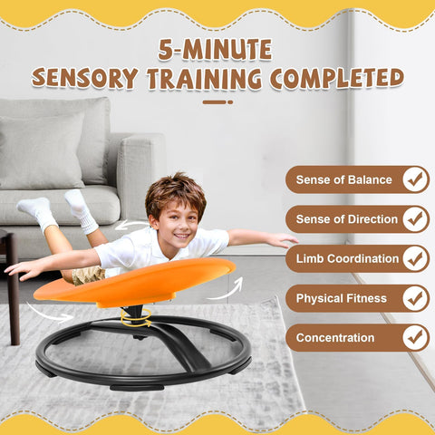 Zhenx Spinning Chair kid using in school demonstrates gentle vestibular input for focus.