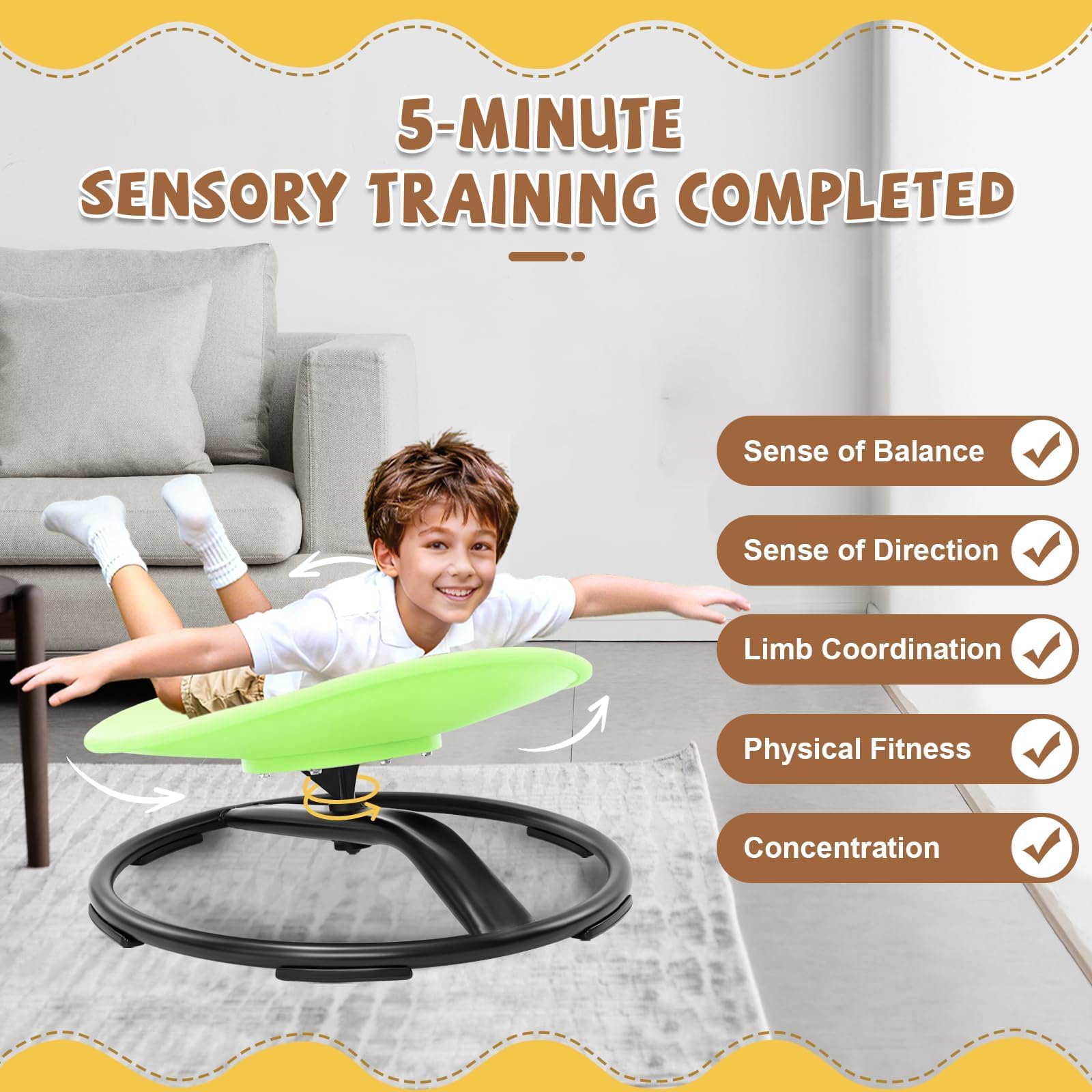 Zhenx Spinning Chair material polypropylene offers durability and easy cleaning.