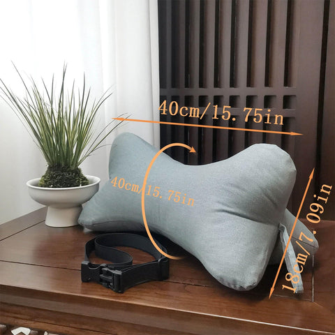 ZHIWEIKJ adjustable-strap neck pillow secures easily on sofas or car seats.