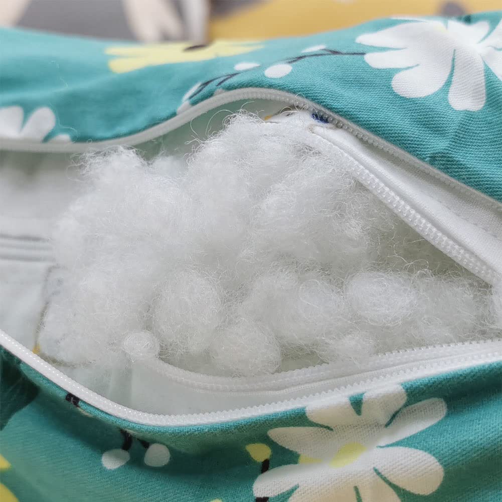 ZHIWEIKJ pillow with cotton cover and zip for height adjustment and easy cleaning.