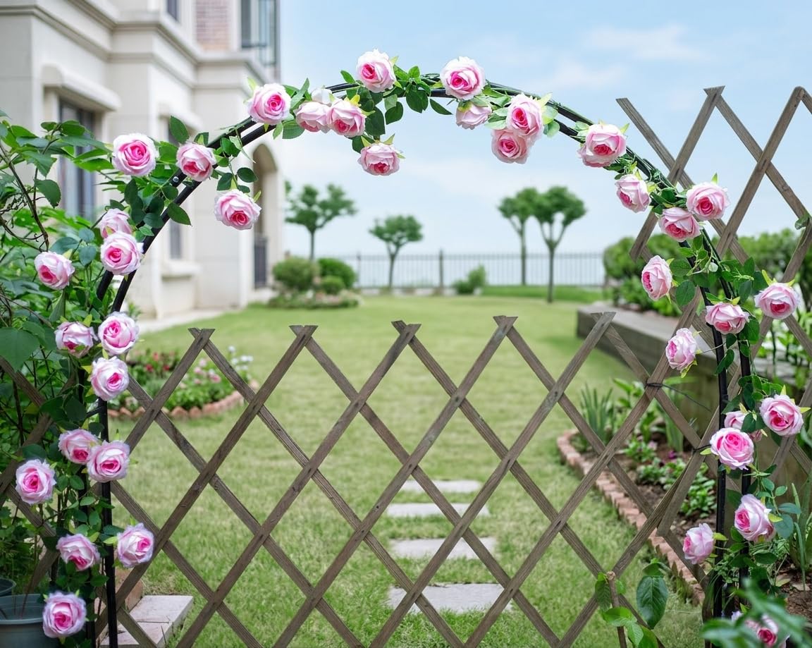 Zhixinyue bendable stem rose garland adapts to irregular surfaces effortlessly.
