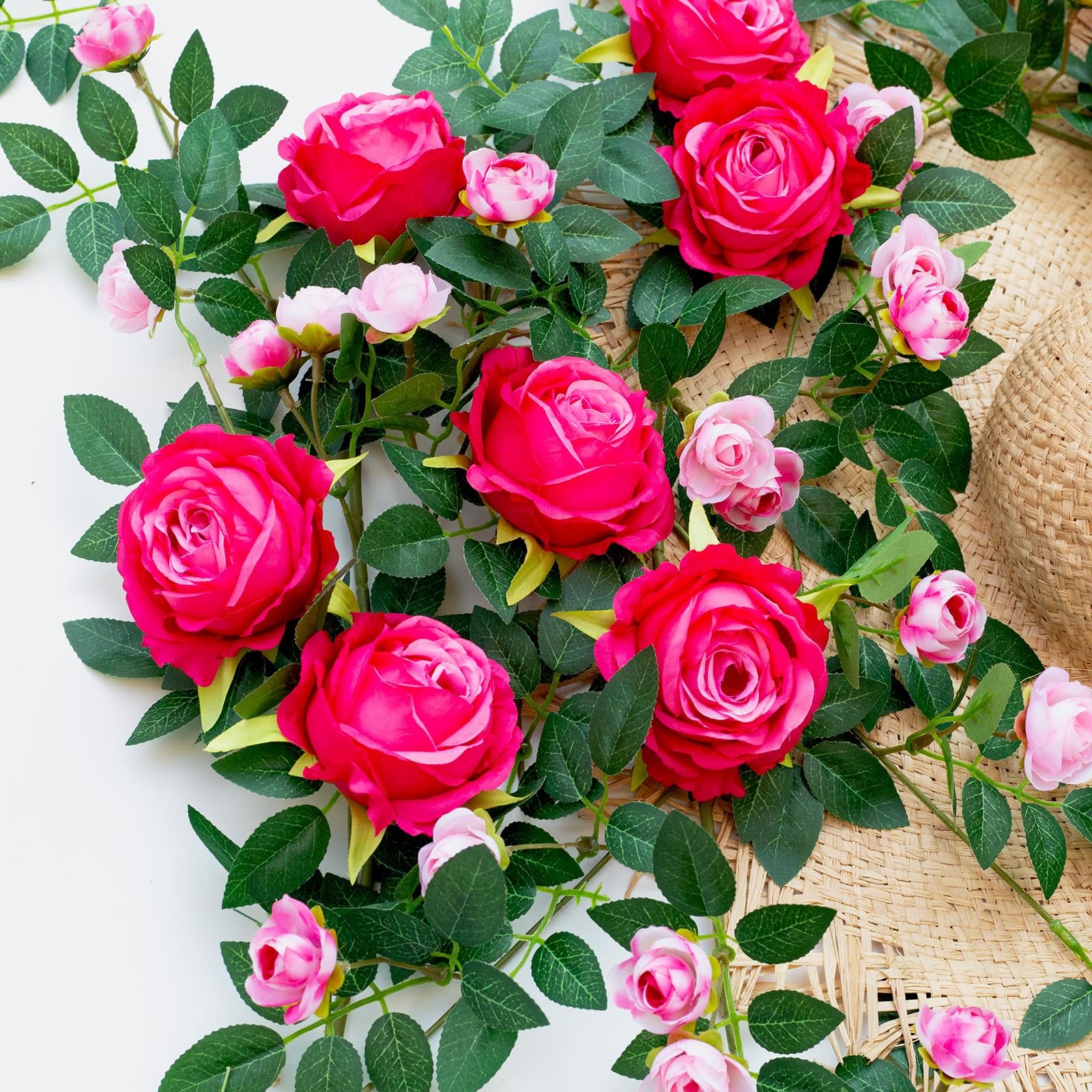 Zhixinyue bloom garland for arches and mantels with durable silk roses.