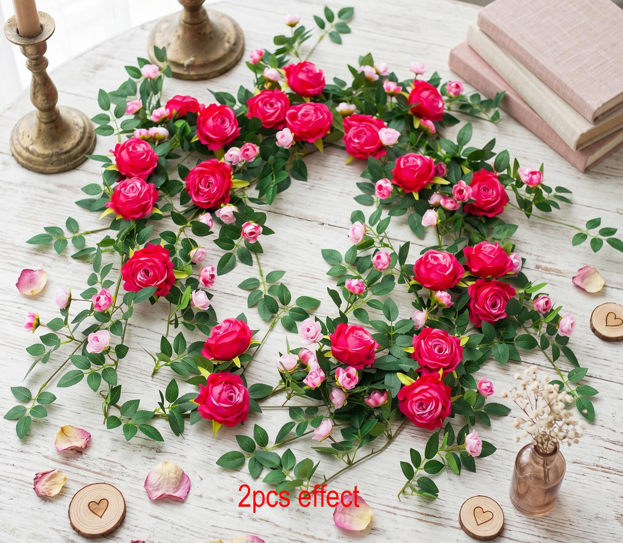 Zhixinyue floral garland for wedding arches and stair rails with handmade look.