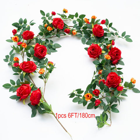 Zhixinyue rose garland 6ft large blooms for dramatic decor.