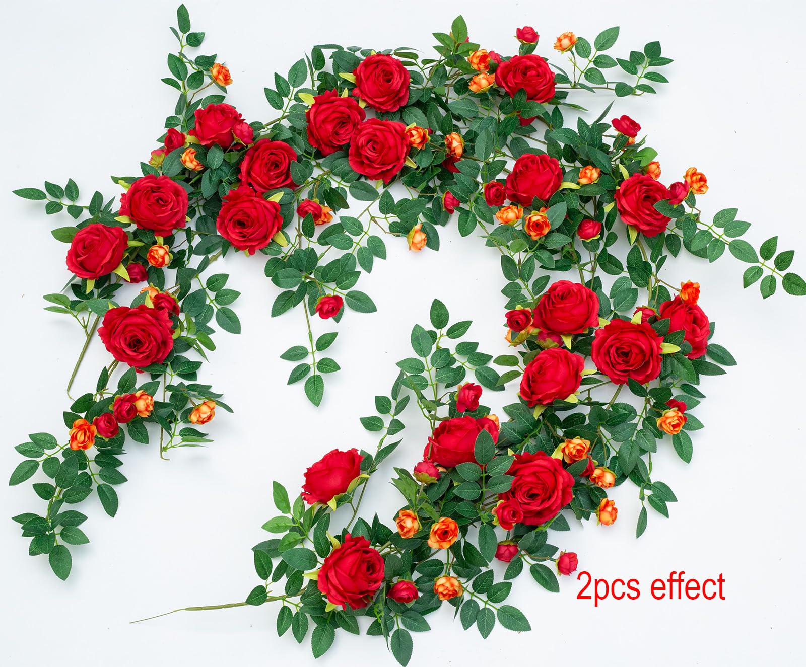 Zhixinyue rose garland 6ft small blooms add fullness and texture.