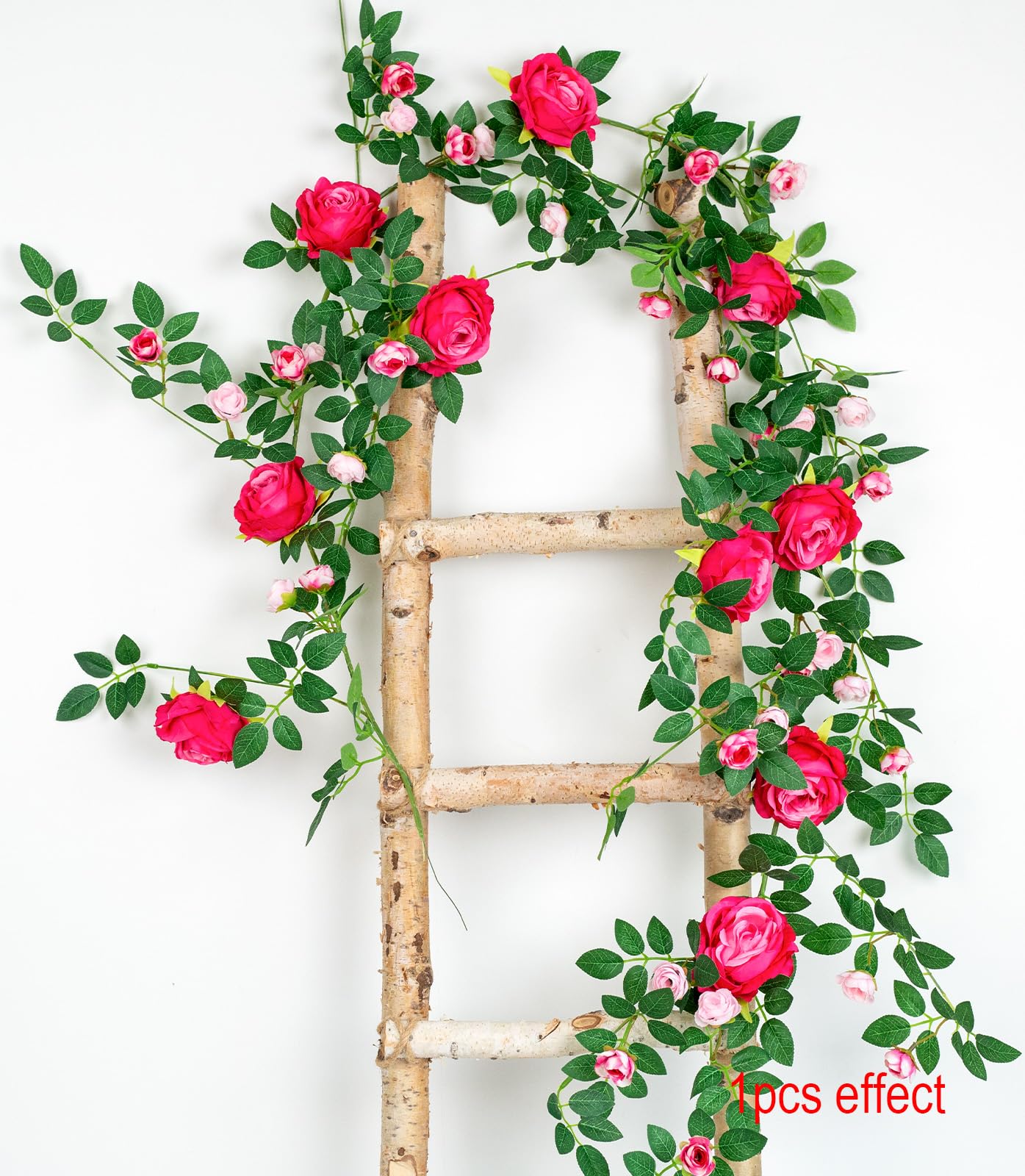 Zhixinyue rose garland wall decor in bright fuchsia for festive spaces.