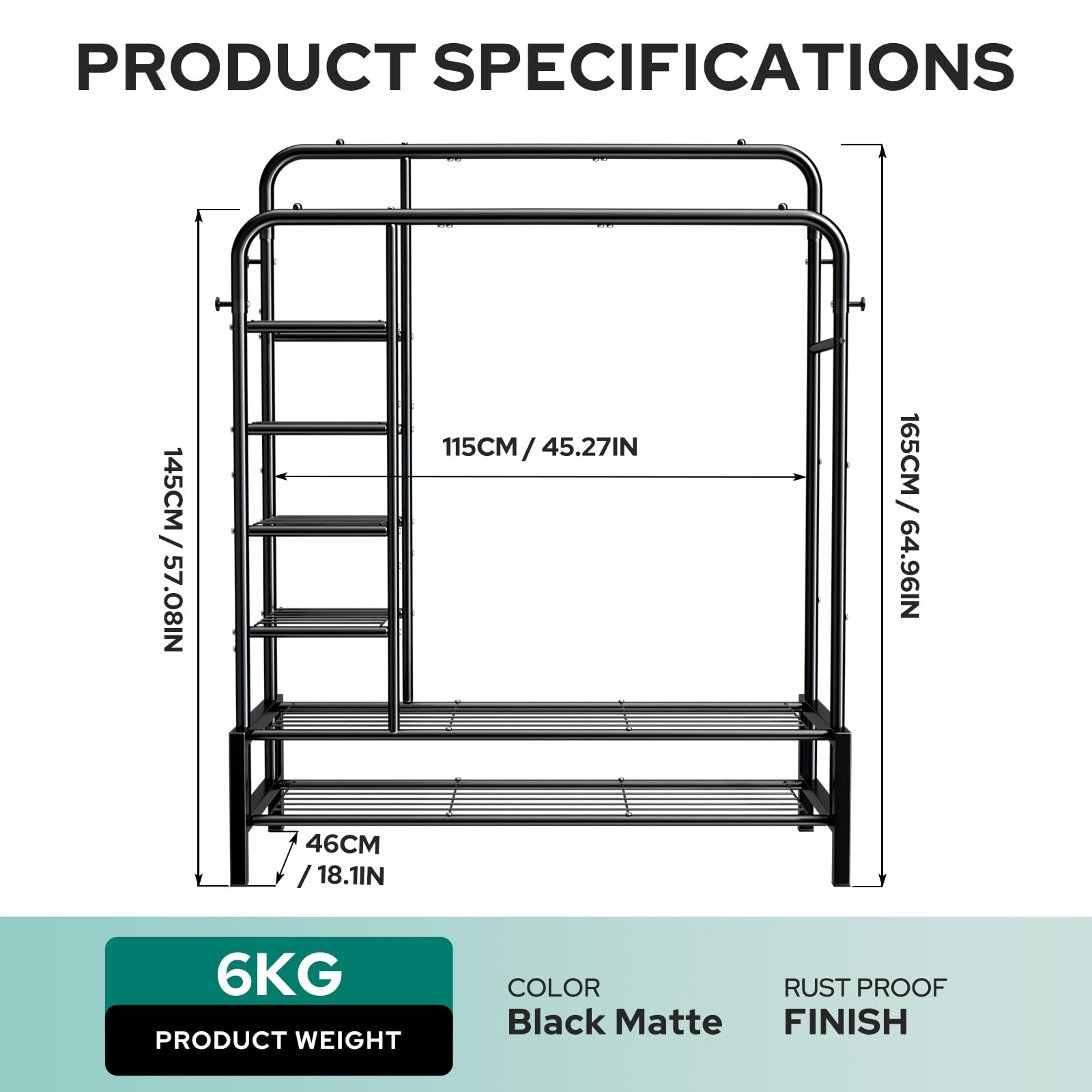 ZHKINGGS clothes rack in living room or bedroom for organized living.
