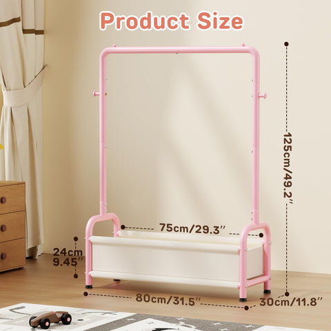 ZHKINGGS kids clothes rack in nursery demonstrates tidy toddler closet solution.