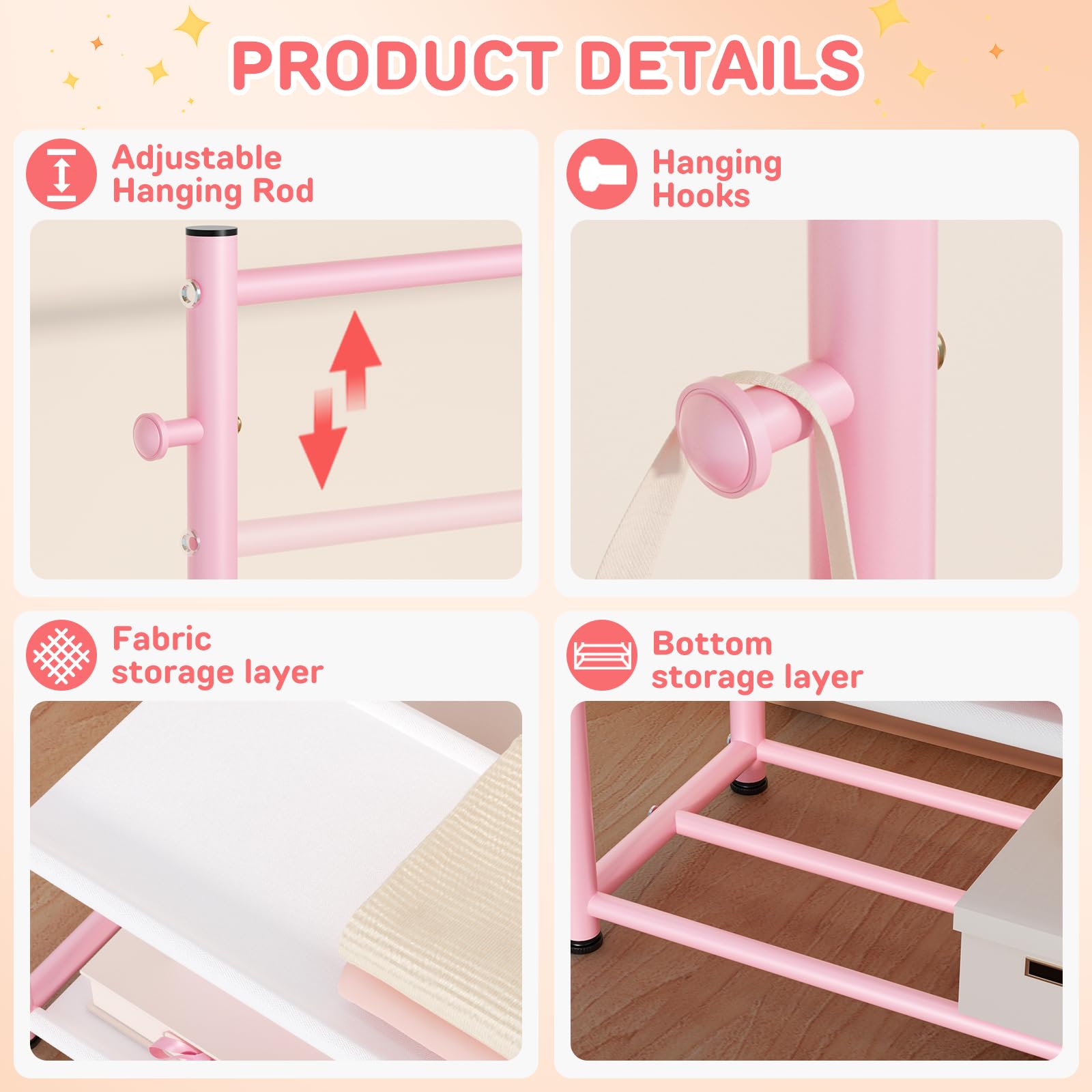 ZHKINGGS space-saving rack fits small rooms like playrooms