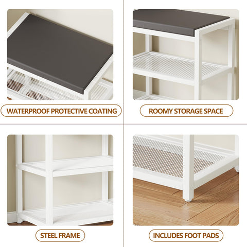 ZHOOGE Small Shoe Bench in foyer space for quick, organized shoe changes.
