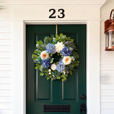 Zhoree bright spring-summer wreath adds seasonal charm to any space.