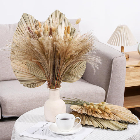 ZhouBoat brown pampas grass adds rustic warmth to decor.
