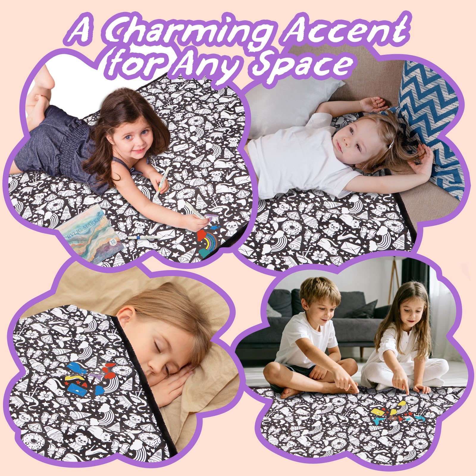 ZHOYIMIMI group coloring activity blanket ideal for parties and team building.