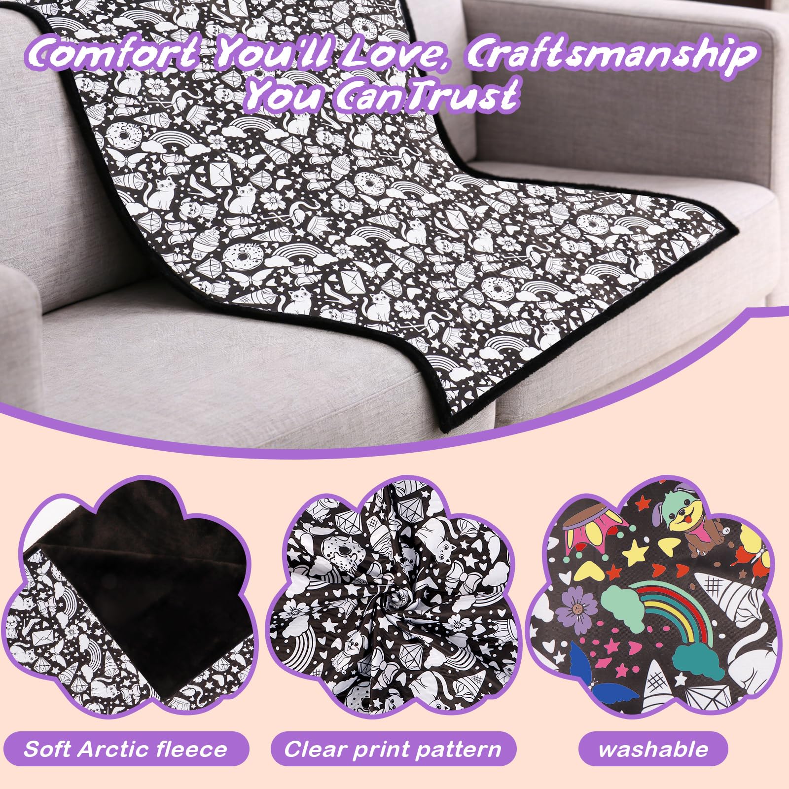 ZHOYIMIMI kids living room decor blanket for playful spaces.