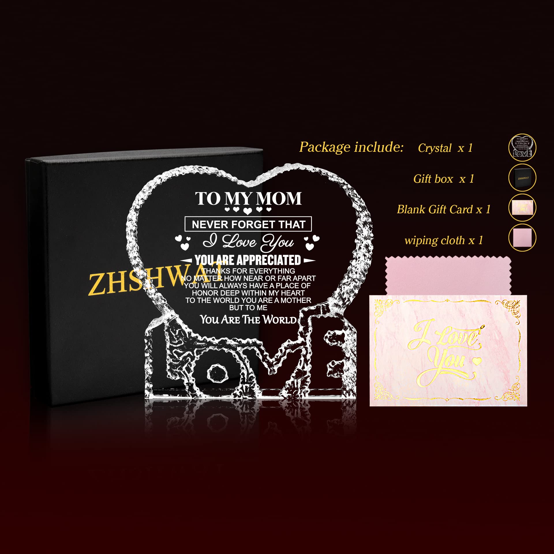 ZHSHWAT desk display crystal gift, eye-catching centerpiece for any room.