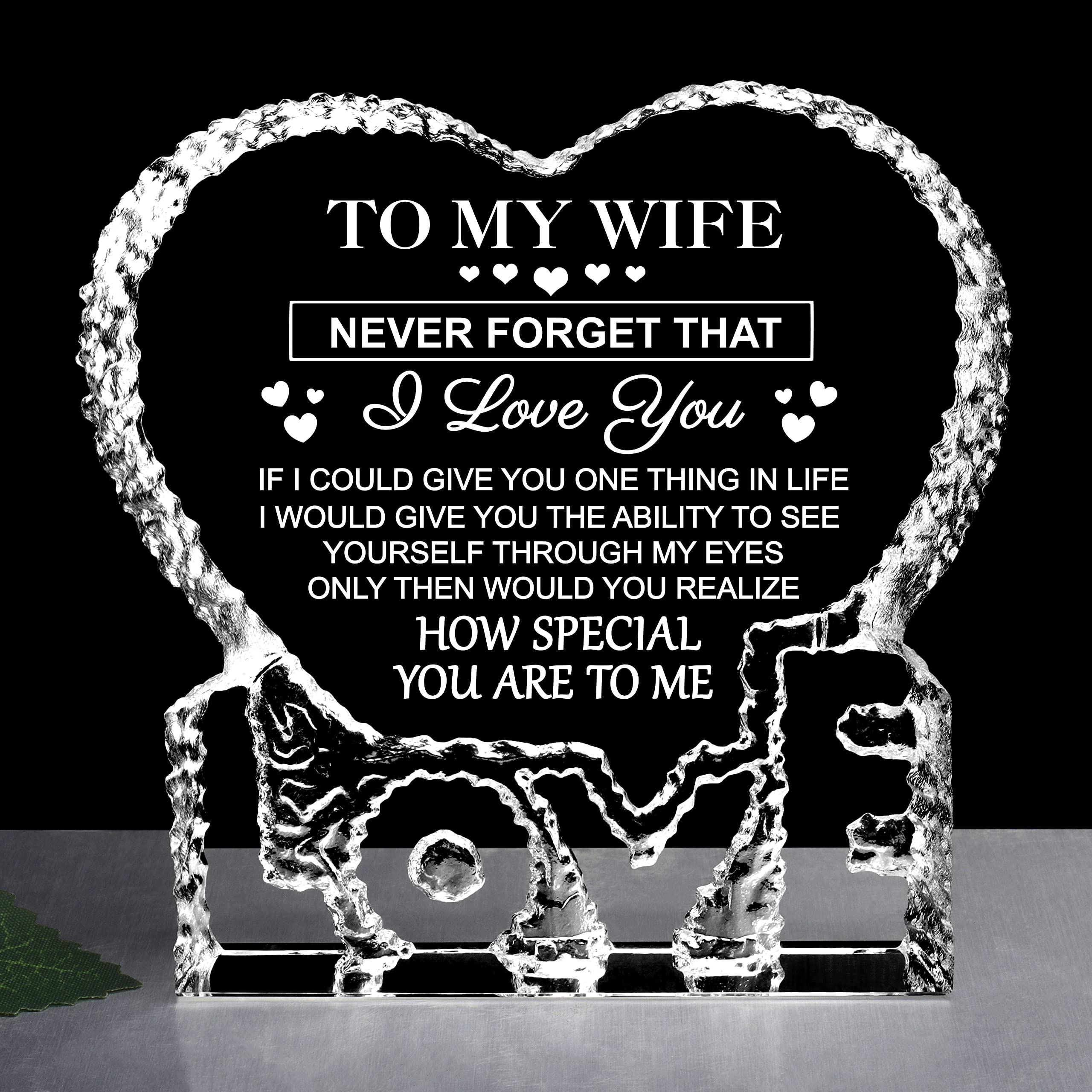 ZHSHWAT heart shaped crystal gift for wife, a romantic keepsake to cherish forever.