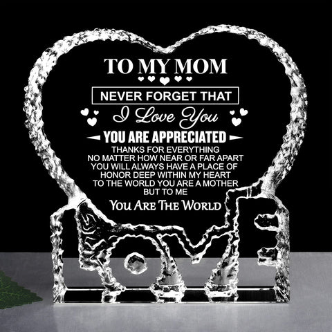 ZHSHWAT K9 crystal keepsake, mom gift, a timeless keepsake to treasure mother-daughter love.