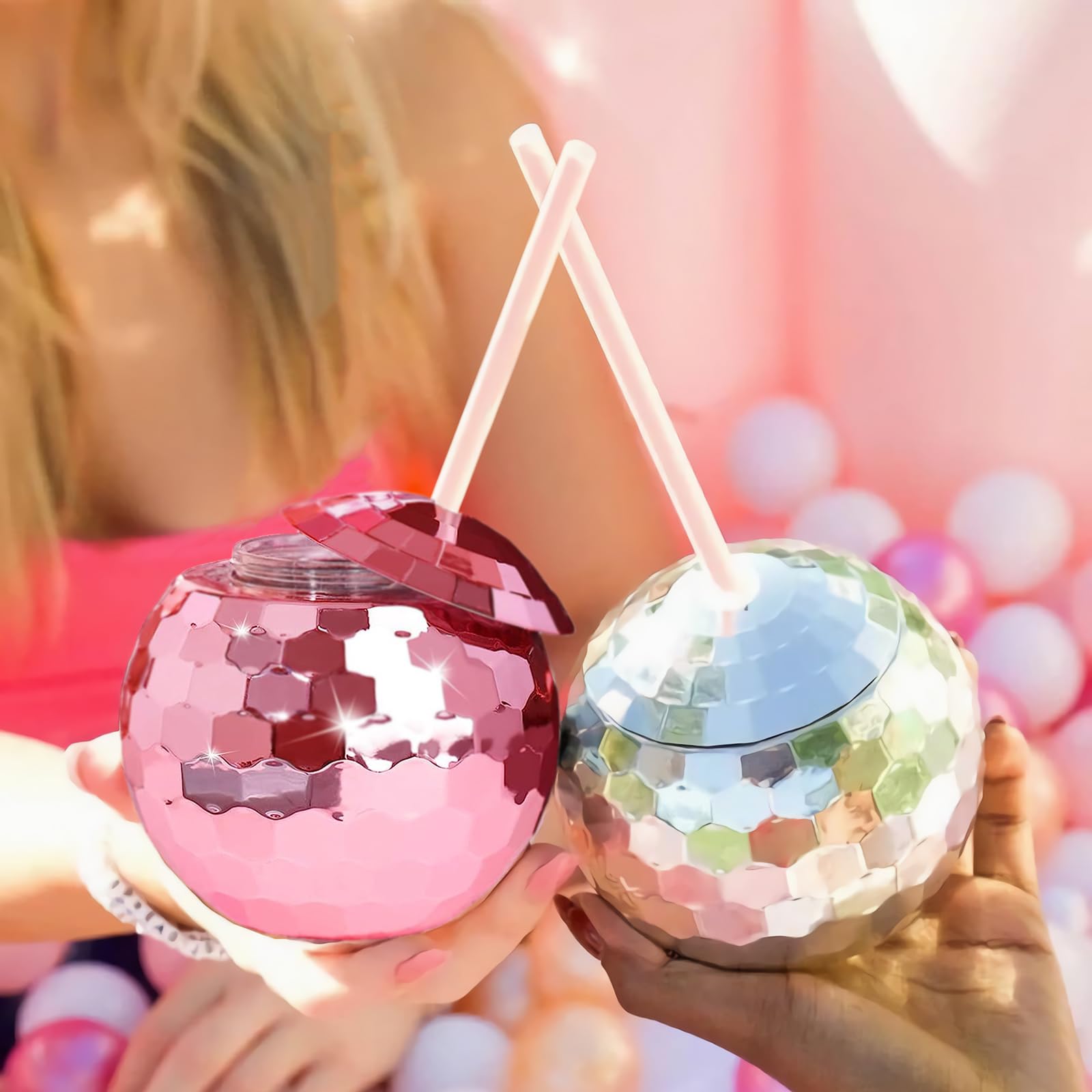ZHURUININ Disco Ball Cups 20oz capacity for generous servings at gatherings.