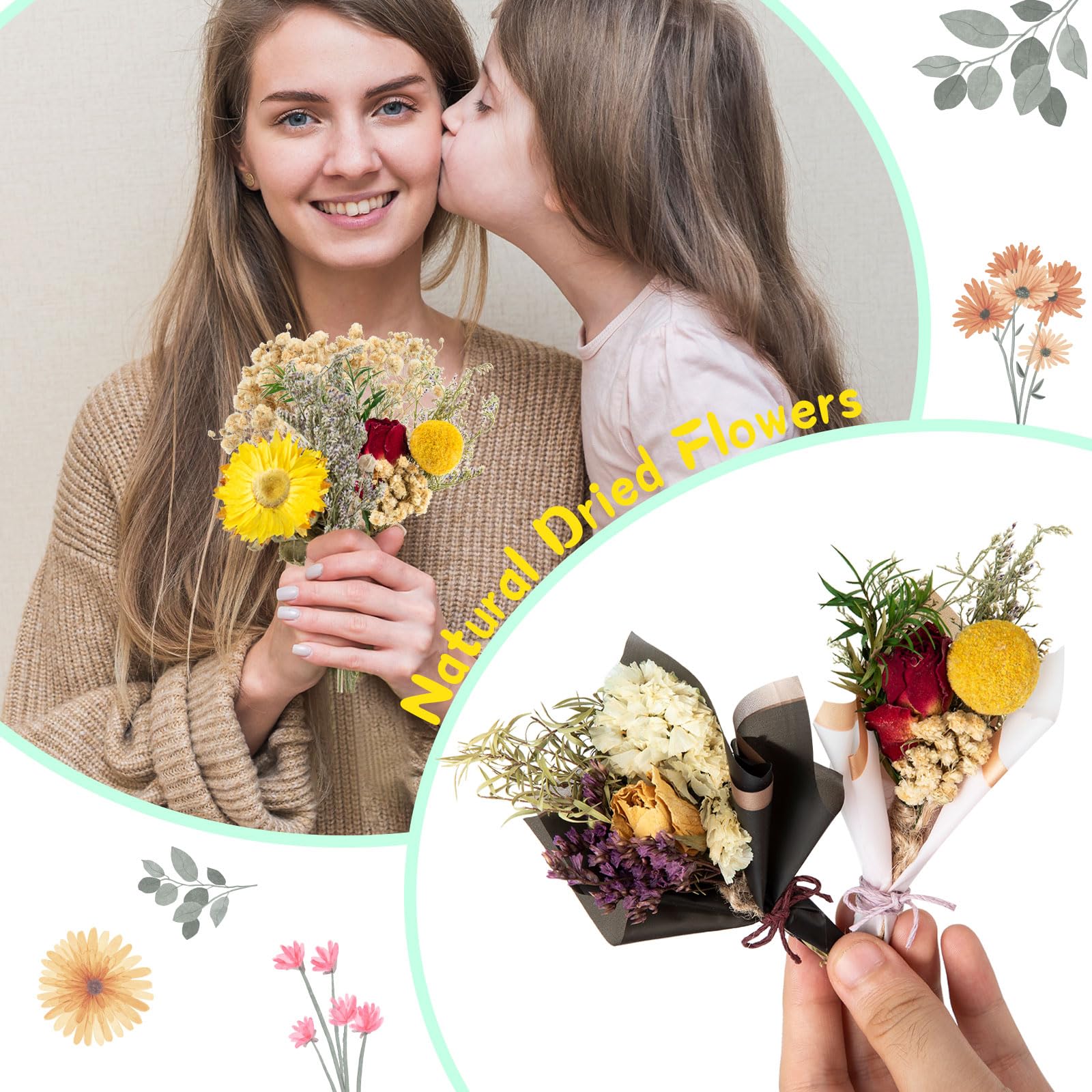 ZHWKMYP dried flowers for DIY projects enables creative home accents.