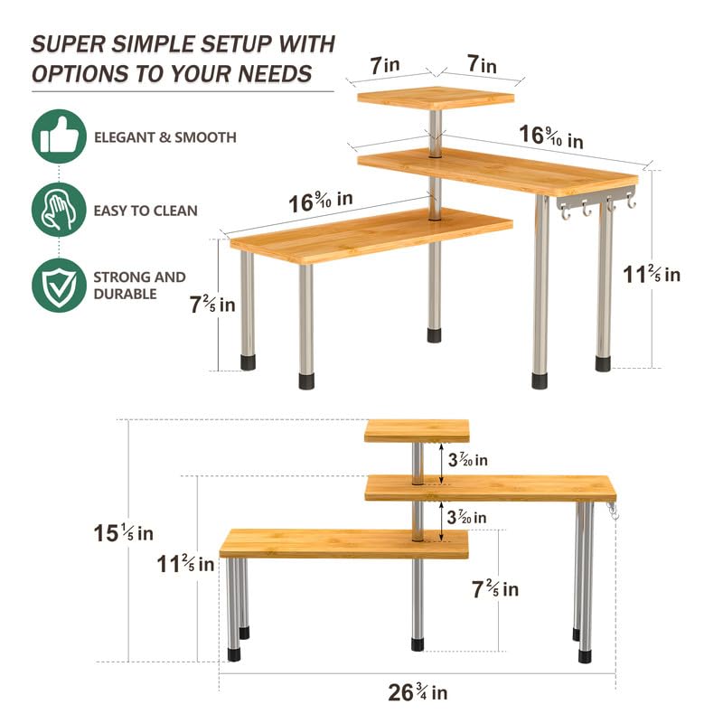 ZHWS cabinet organizer saves counter space with corner design