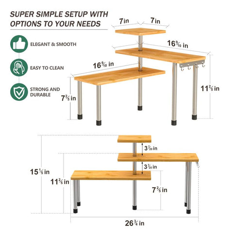 ZHWS cabinet organizer saves counter space with corner design