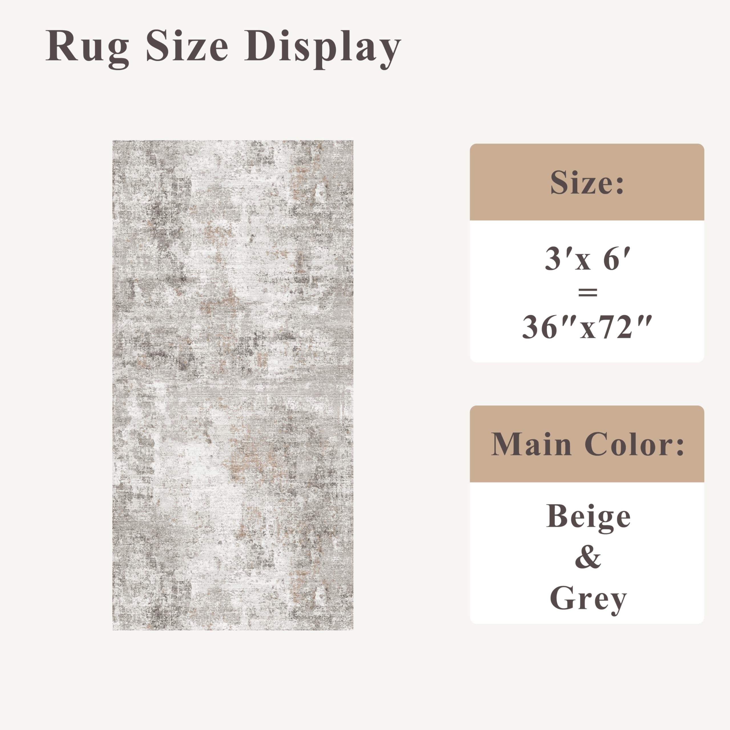 ZHXXUJ 3x6 washable non-slip kitchen runner in grey enhances hallway safety