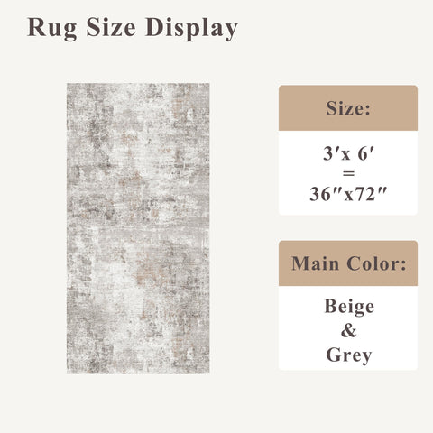 ZHXXUJ 3x6 washable non-slip kitchen runner in grey enhances hallway safety