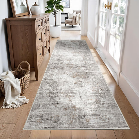 ZHXXUJ entryway rug 3x10 showing soft faux cashmere texture and clean lines.