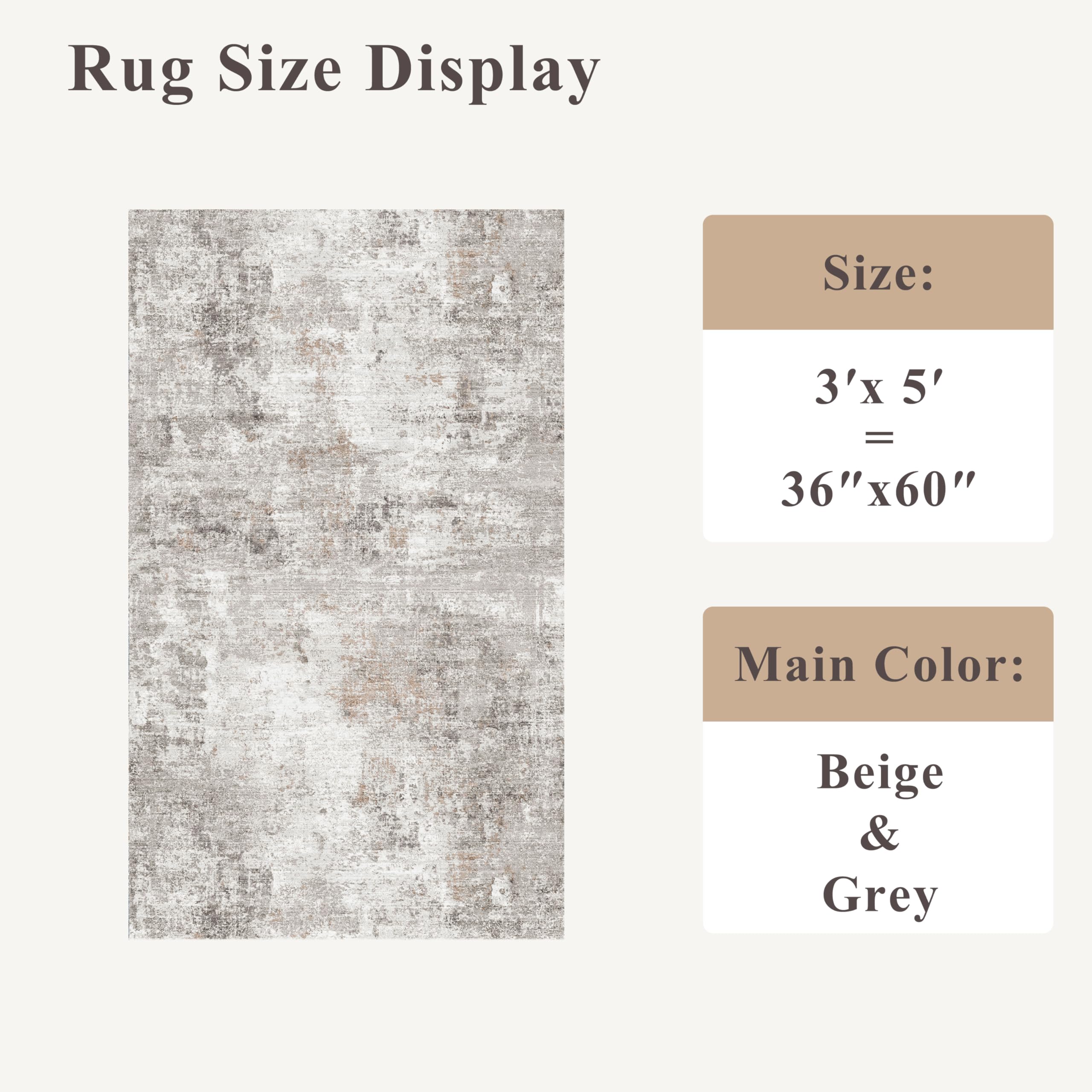 ZHXXUJ abstract marble beige grey rug pattern enhances modern living spaces.