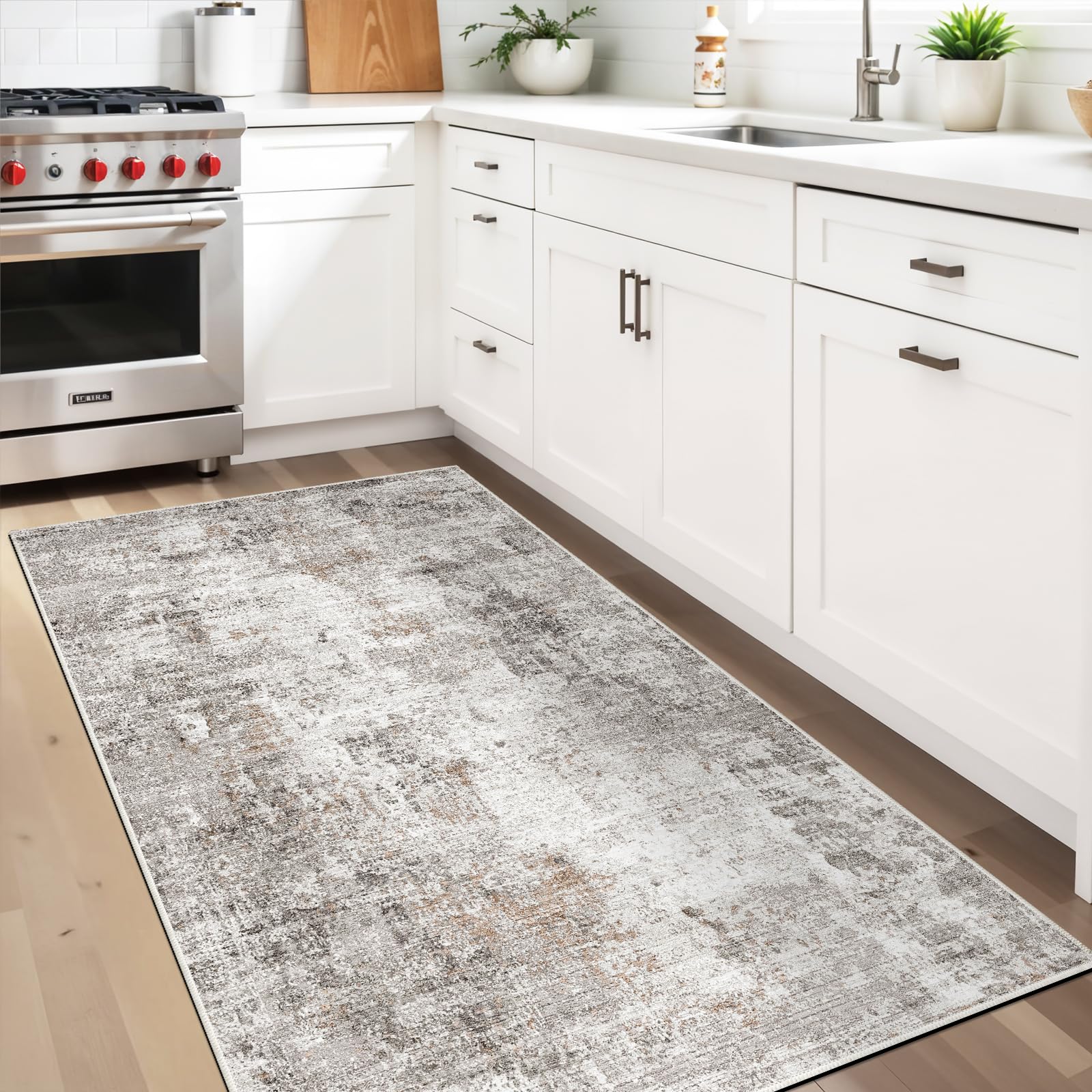 ZHXXUJ soft low-pile rug offers comfortable foot traffic under furniture.