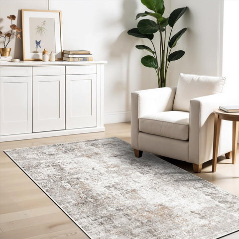 ZHXXUJ modern abstract kitchen runner in beige adds contemporary flair